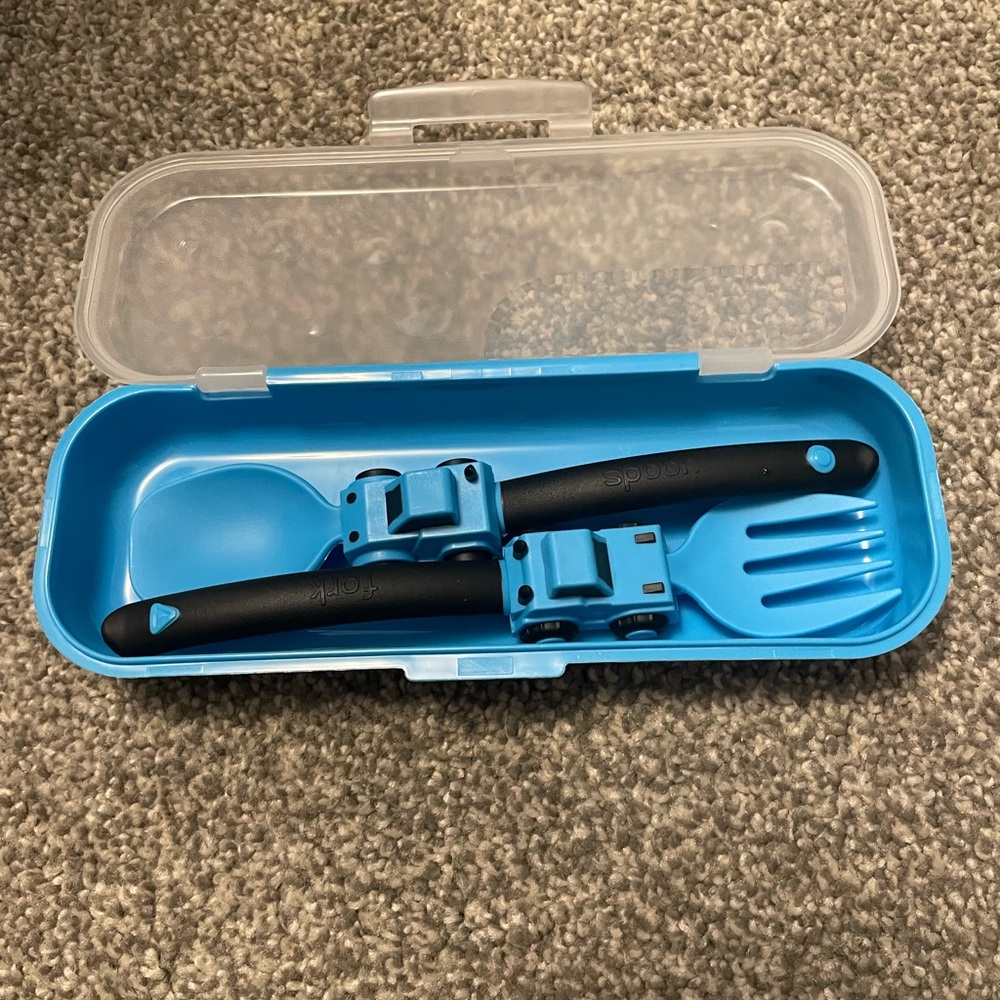 Blue and Black kids truck Cutlery Set